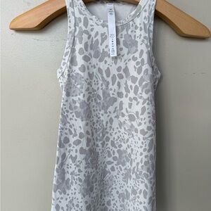 Gray and White Patterned Tank Top